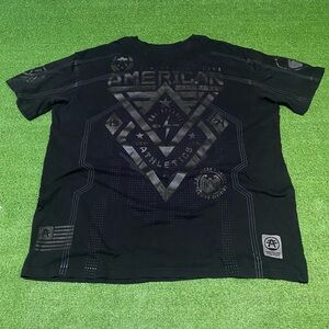 American Fighter Black T-Shirt Reflective Design Size 3XL Premium Athletic
